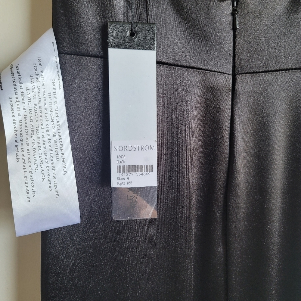 Mac Duggal Black Satin Gown with Embellished Straps - Picture 14 of 16